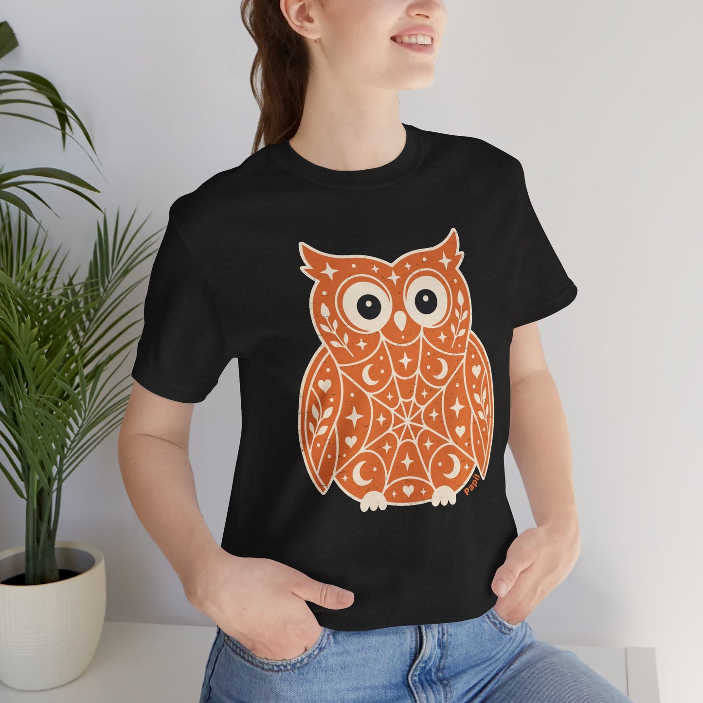Enchanted Owl Halloween Graphic Tee | Vintage Woodland Owl T-Shirt - Orange