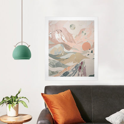 Celestial Dusk – Abstract Pastel Landscape Canvas Wall Art Print