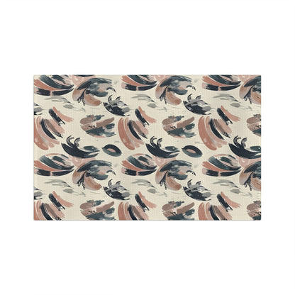Abstract Brushstroke Leaves Tea Towel | Quick-Dry Microfibre Kitchen Towel
