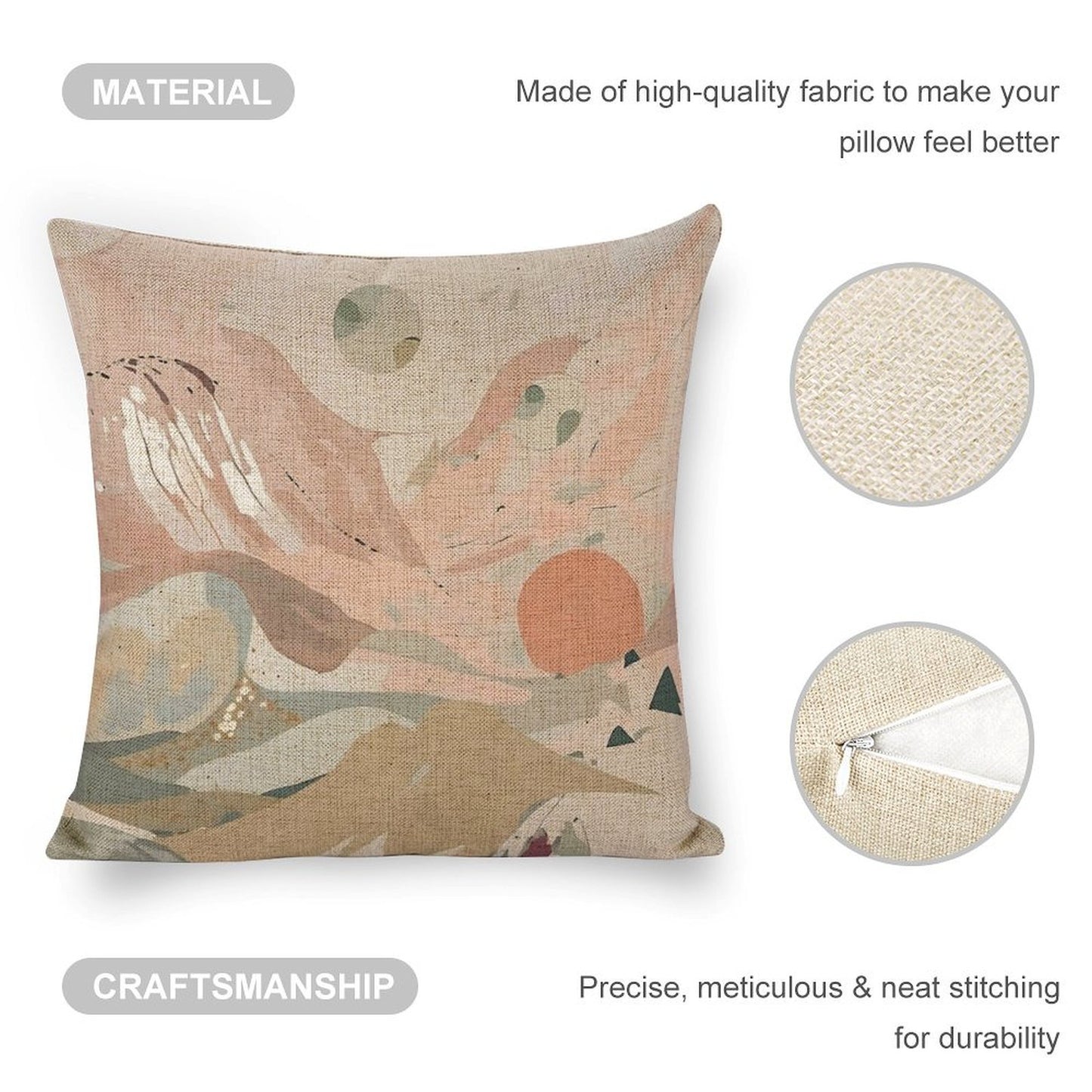 Celestial Dusk – Abstract Pastel Landscape Linen Cushion Covers | 45 x 45cm | Set of 2