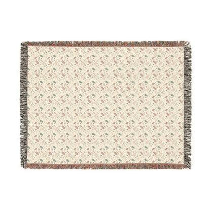 Blush Pink & Sage Green Abstract Woven Blanket