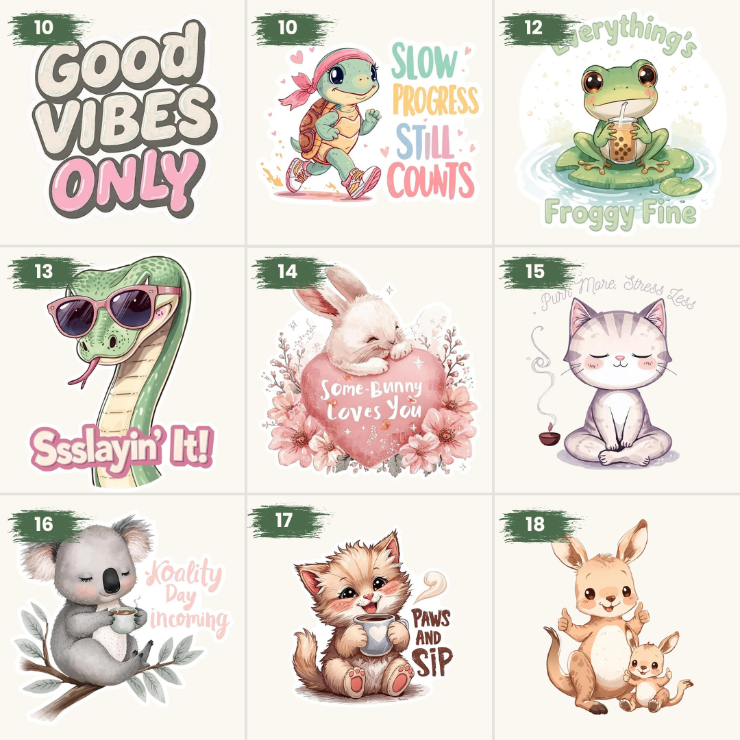 Pick Your 8 Stickers | Any Design | Custom Sticker Set