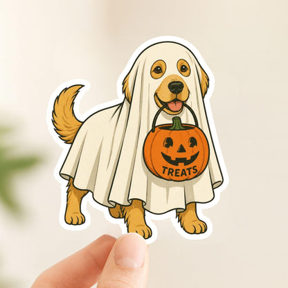 The Ghost Pup Golden Retriever Die-Cut Sticker