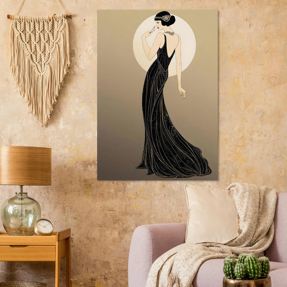 Roaring Twenties Art Deco Diva Fine Art Poster - Glamorous Flapper Style in Various Sizes