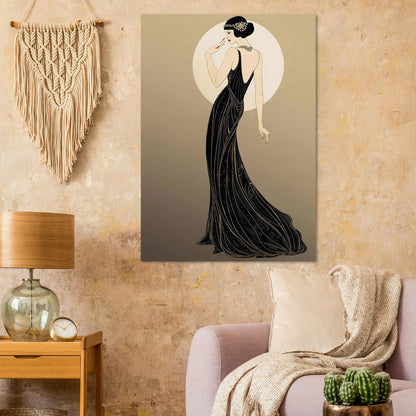 Roaring Twenties Art Deco Diva Fine Art Poster - Glamorous Flapper Style in Various Sizes
