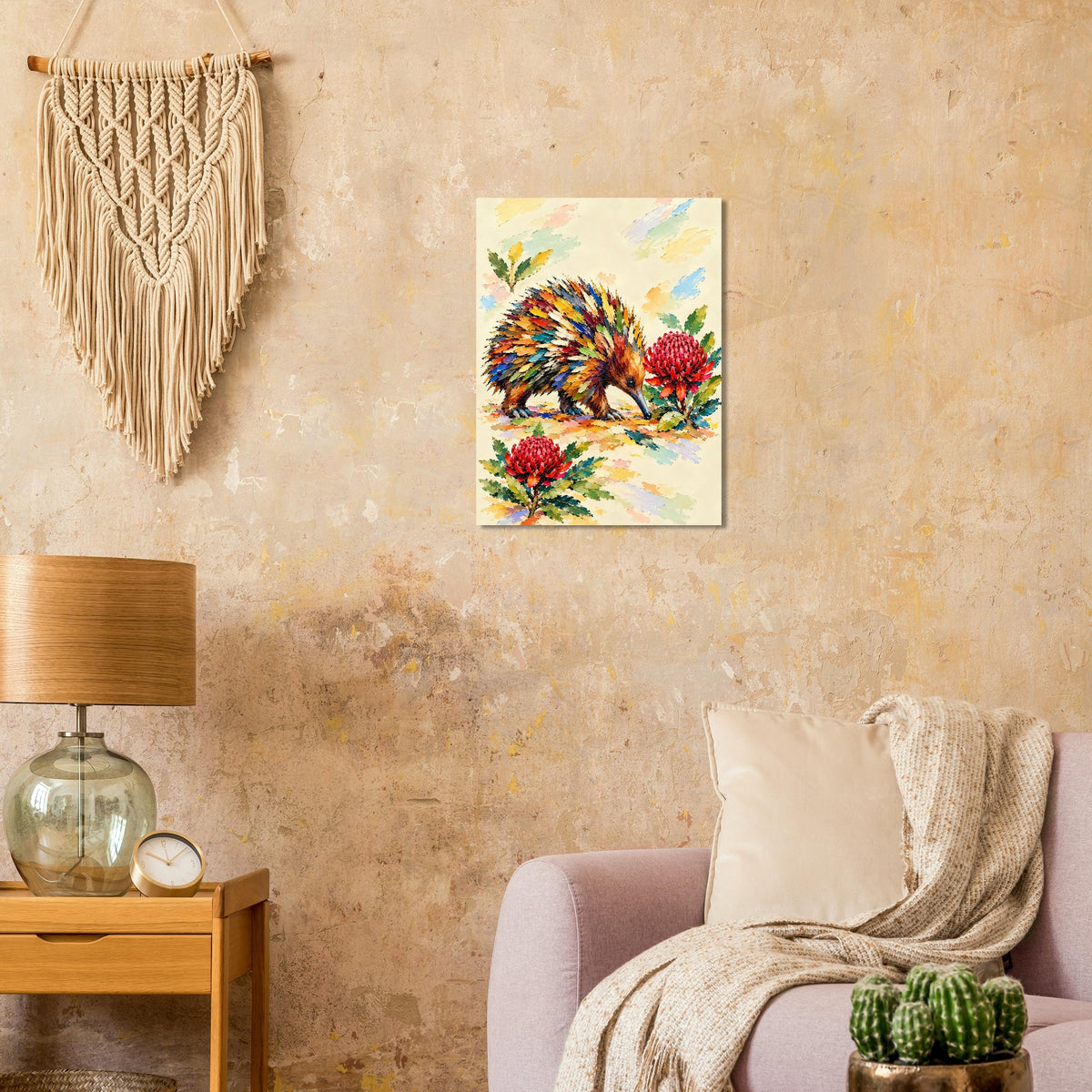 Echidna Painted Australian Animal Fine Art Poster
