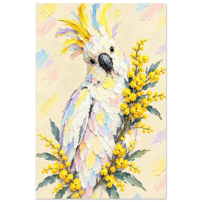 Cockatoo Painted Australian Animal Fine Art Poster 40x60 cm 16x24″