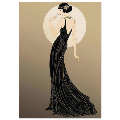 Roaring Twenties Art Deco Diva Fine Art Poster - Glamorous Flapper Style in Various Sizes A1 (59.4 x 84.1 cm)