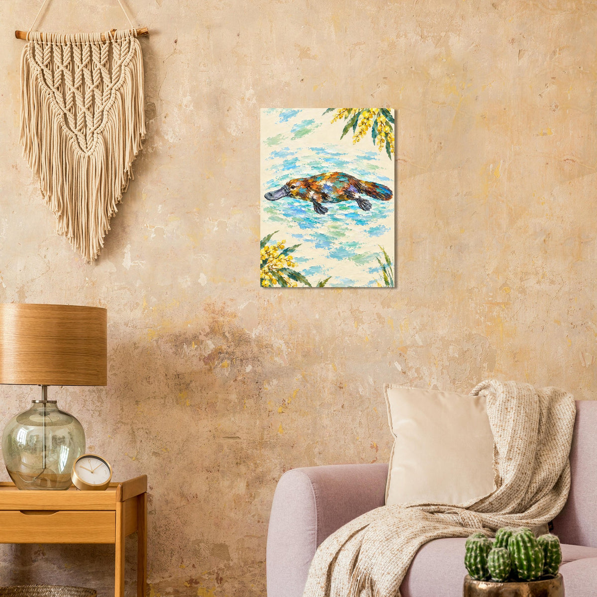 Platypus Painted Australian Animal Fine Art Poster