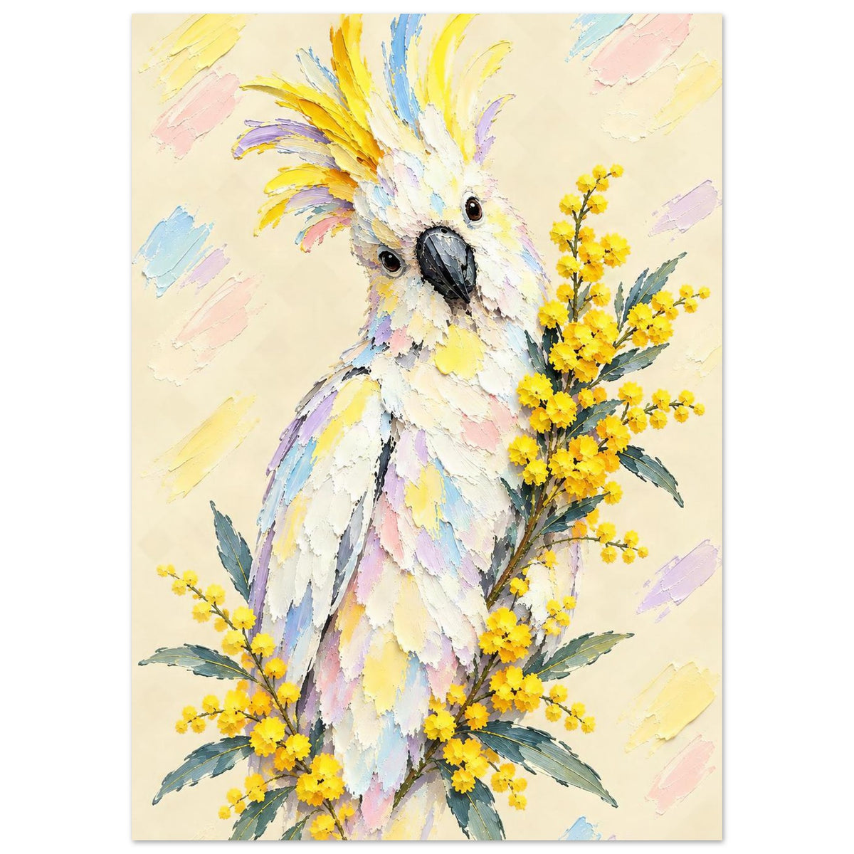 Cockatoo Painted Australian Animal Fine Art Poster 50x70 cm 20x28″