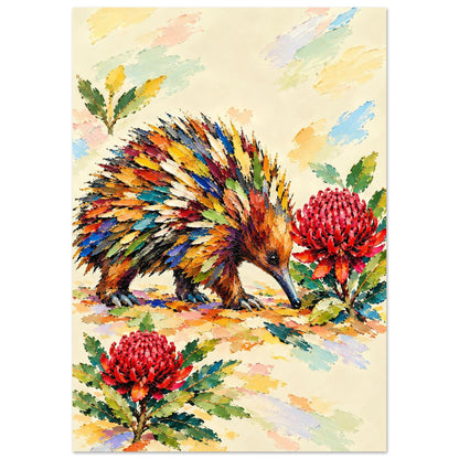 Echidna Painted Australian Animal Fine Art Poster 21x29.7 cm 8x12"