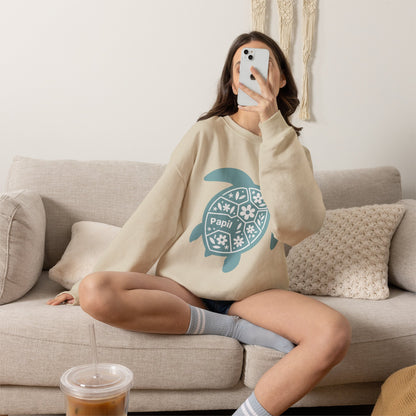 Turtle Graphic Sweatshirt — Floral Sea Turtle Crewneck