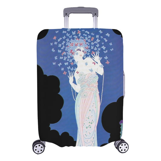Vintage Glamour Lady Luggage Cover – “Ms Vogue” Art Deco Travel Protector Large (26"-28")