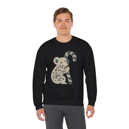 Koala Candy Cane Crewneck Christmas Sweatshirt — Whimsical Floral Australian Koala Holiday Sweatshirt