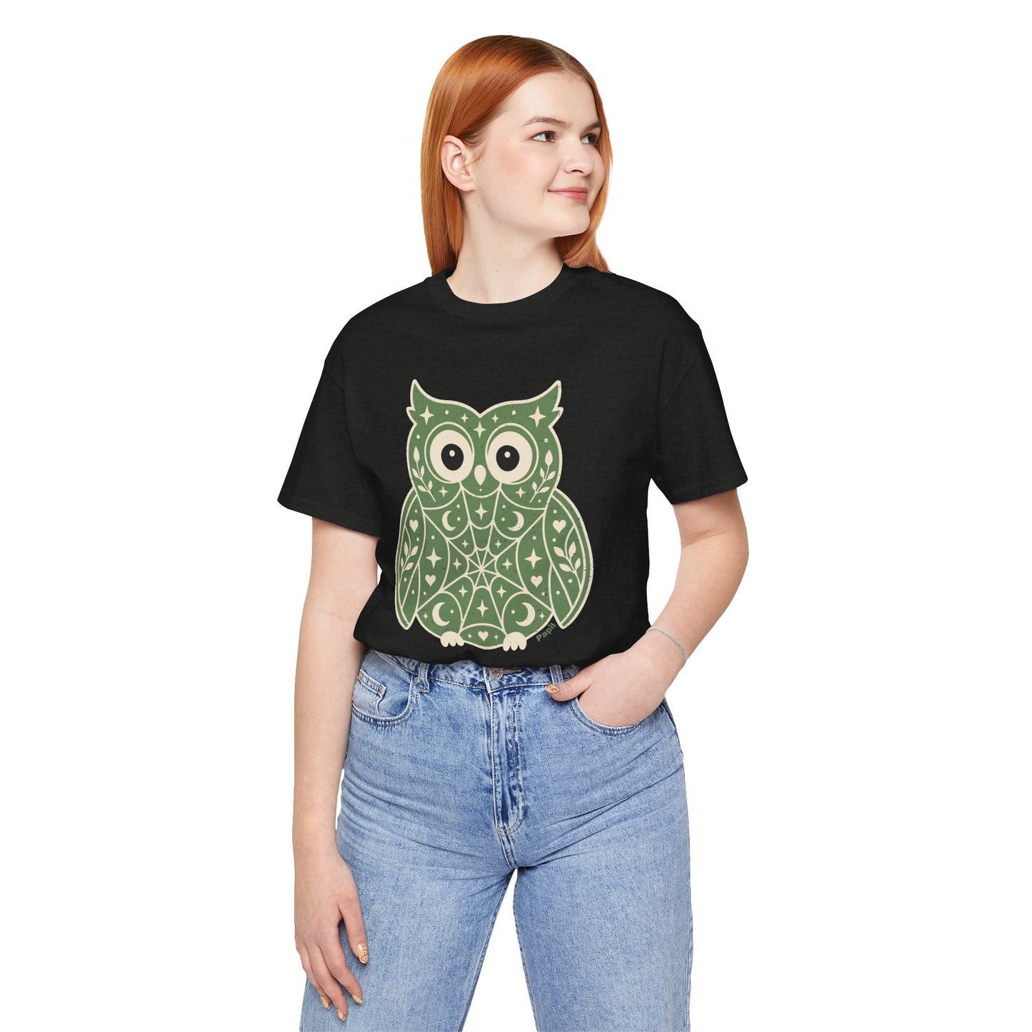 Enchanted Owl Halloween Graphic Tee | Vintage Woodland Owl T-Shirt - Green