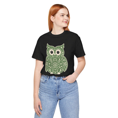 Enchanted Owl Halloween Graphic Tee | Vintage Woodland Owl T-Shirt - Green