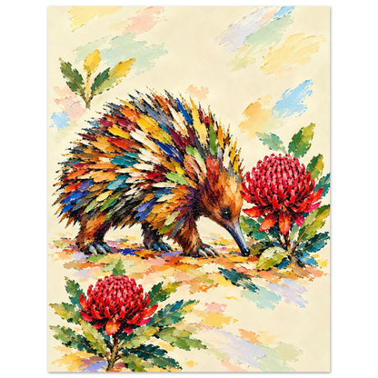 Echidna Painted Australian Animal Fine Art Poster 27x35 cm 11x14″