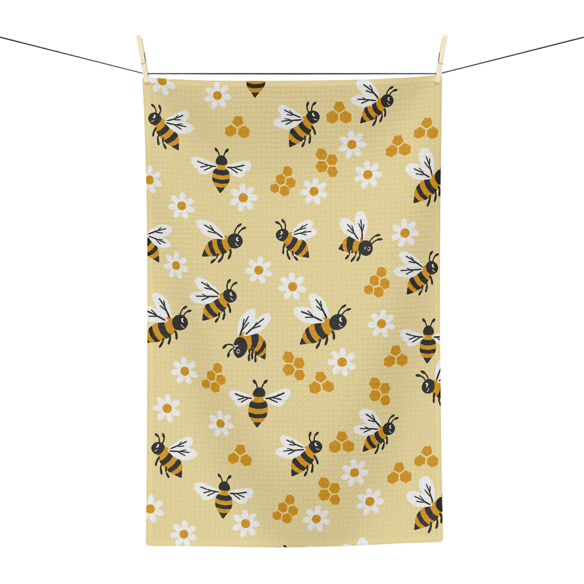 Bumble Bee & Daisy Tea Towel | Quick-Dry Microfibre Kitchen Towel