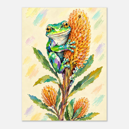 Green Tree Frog Painted Australian Animal Fine Art Poster