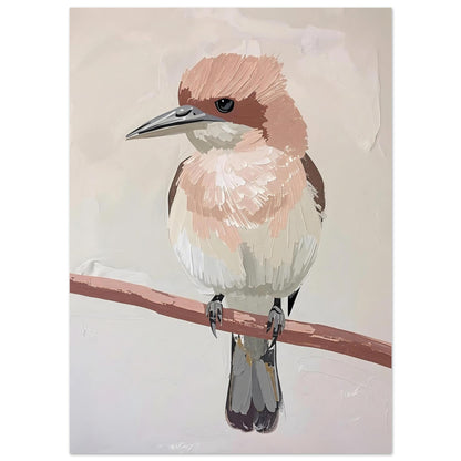 Elegant Neutral Toned Bird Fine Art Poster – Vivid Color Choices and Sizes 13x18 cm 5x7″