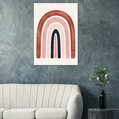 Boho Rainbow Serenity Fine Art Poster - Modern Earthy Nursery Decor & Art Print
