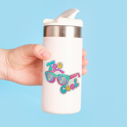 Too Cool Retro Sunglasses | 90s Aesthetic | Glitter Vinyl | Die-Cut Sticker