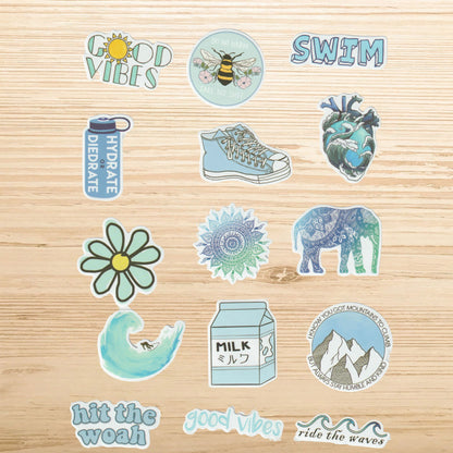 Blue Aesthetic Vinyl Sticker Pack (50 Pack)