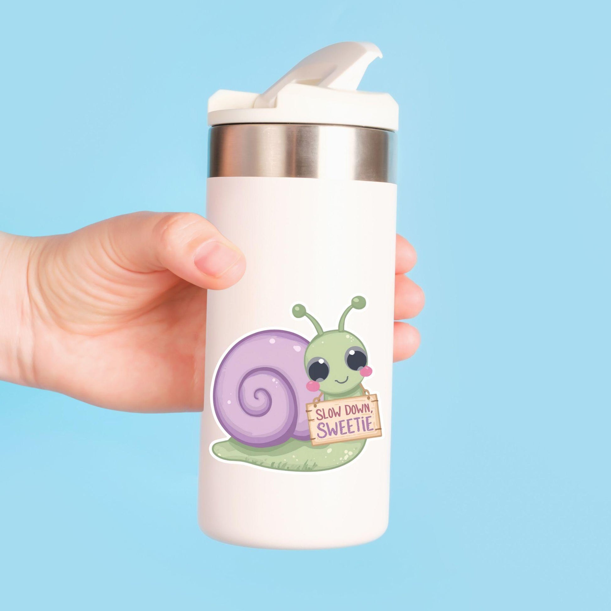 Slow Down Sweetie Snail | Motivational | White Vinyl | Die-Cut Sticker