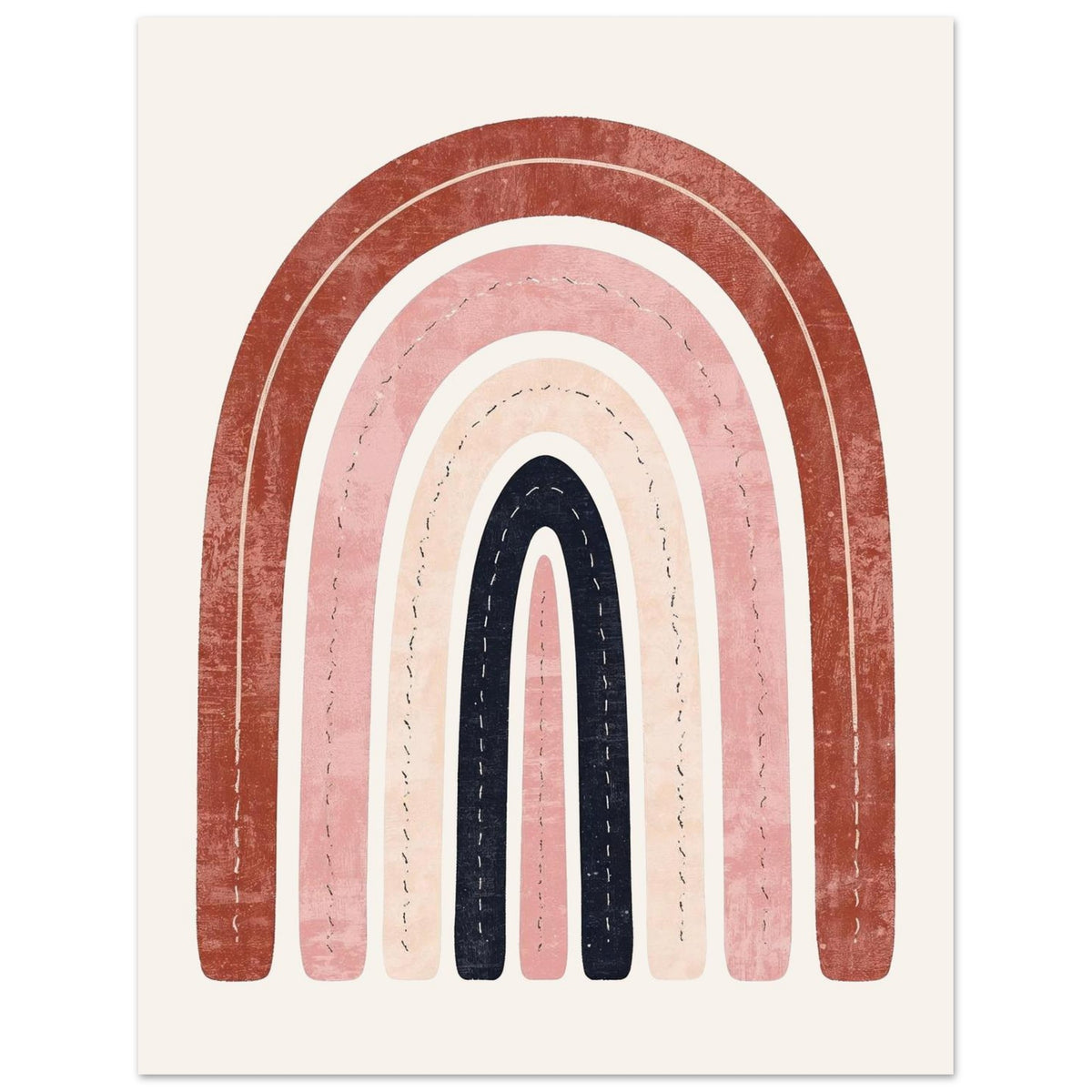 Boho Rainbow Serenity Fine Art Poster - Modern Earthy Nursery Decor & Art Print 27x35 cm 11x14″