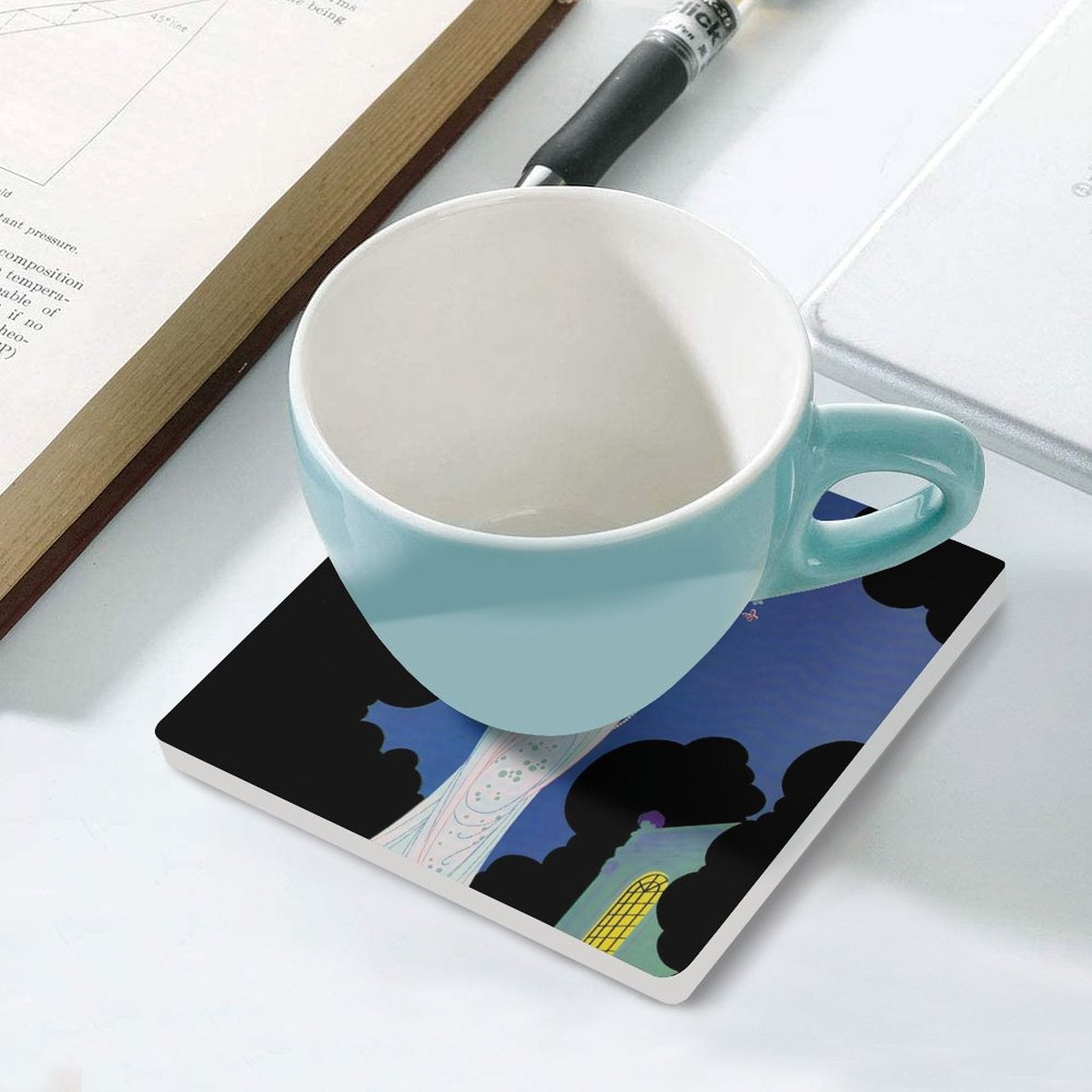 Ms. Vogue Vintage Glamour Lady Portrait Ceramic Coasters (Set of 4 or 6)