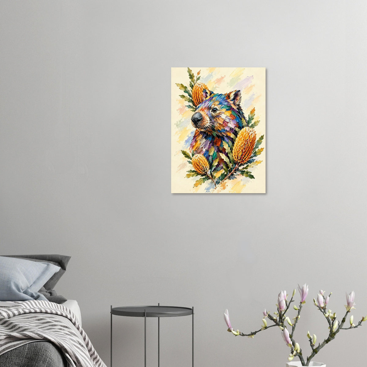 Wombat Painted Australian Animal Fine Art Poster