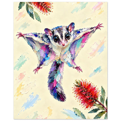 Sugar Glider Painted Australian Animal Fine Art Poster 40x50 cm 16x20″