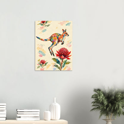 Wallaby Painted Australian Animal Fine Art Poster