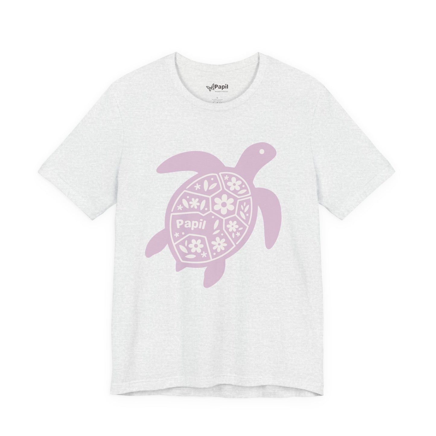 Sea Turtle Graphic Tee — Papil Floral Shell T-Shirt Ash
