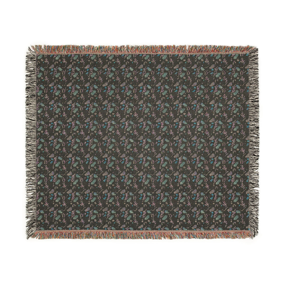 Blush Pink & Sage Green Abstract Woven Blanket