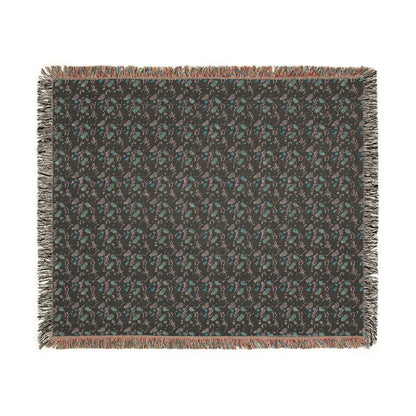 Blush Pink & Sage Green Abstract Woven Blanket