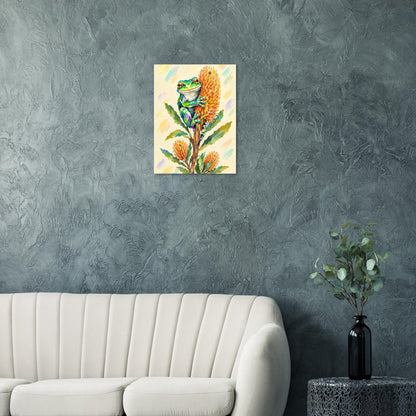 Green Tree Frog Painted Australian Animal Fine Art Poster