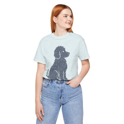 Cute Sitting Puppy Unisex T-Shirt — Whimsical Dog Graphic Tee
