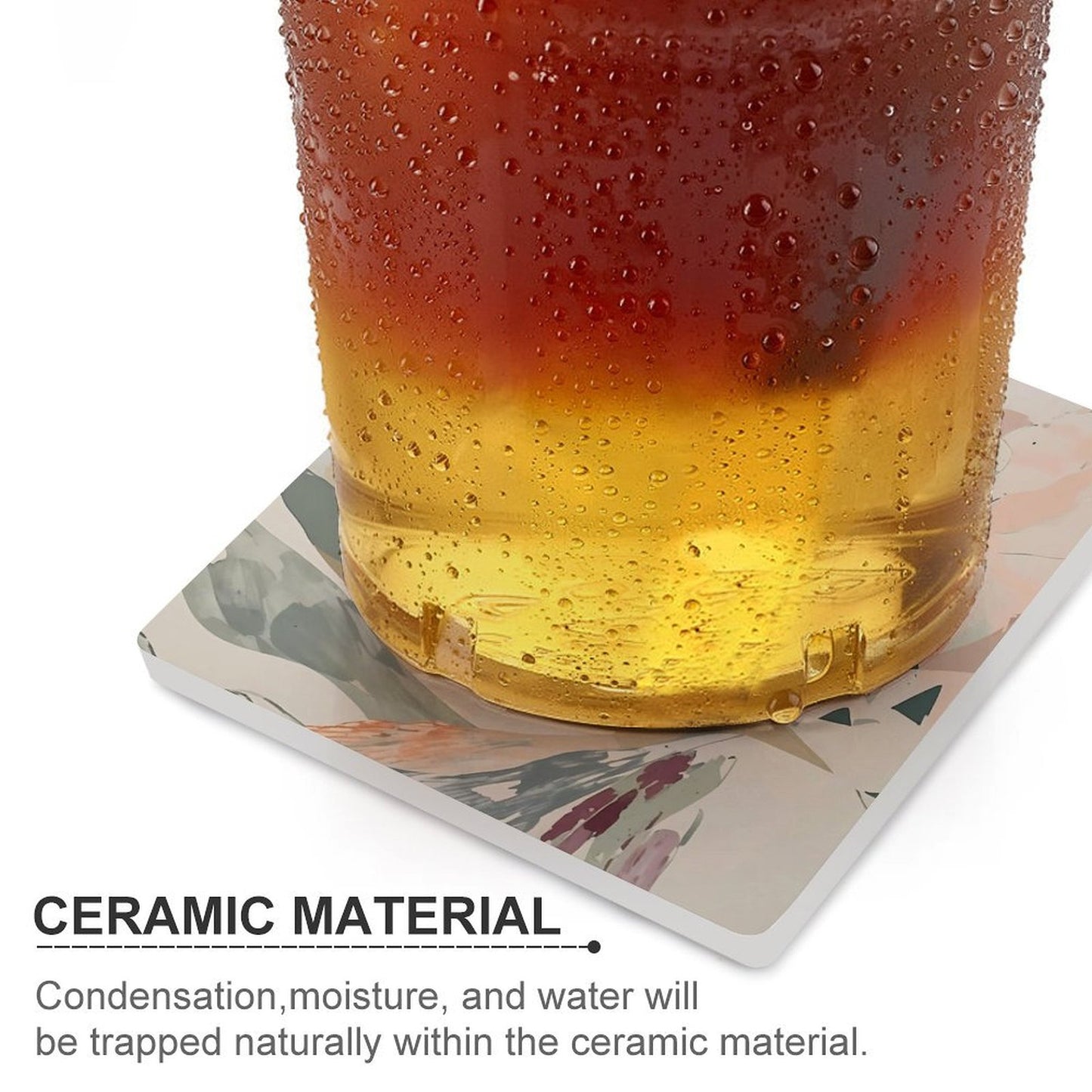 Celestial Dusk – Abstract Pastel Landscape Ceramic Coasters (Set of 4 or 6)