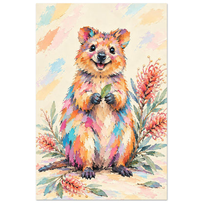Quokka Painted Australian Animal Fine Art Poster 30x45 cm 12x18″