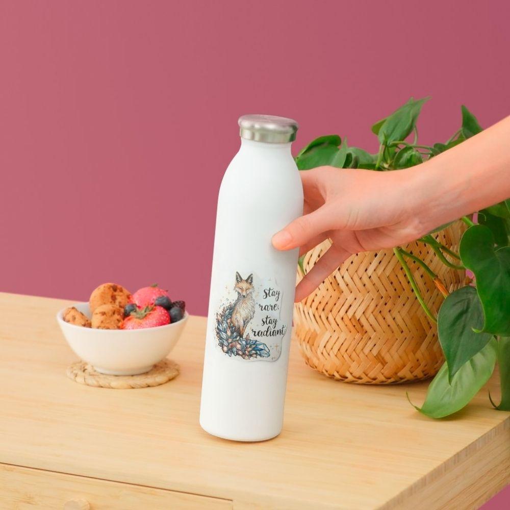 Stay Rare Stay Radiant Crystal Fox | Empowering | White Gloss Vinyl | Die-Cut Sticker