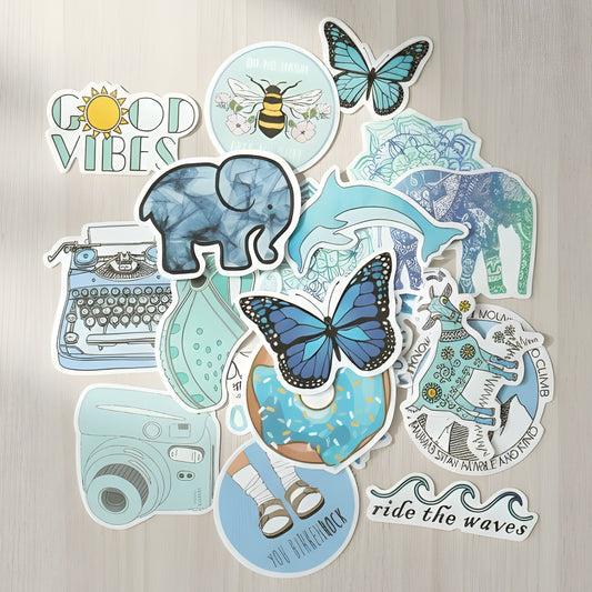 Blue Aesthetic Vinyl Sticker Pack (50 Pack)