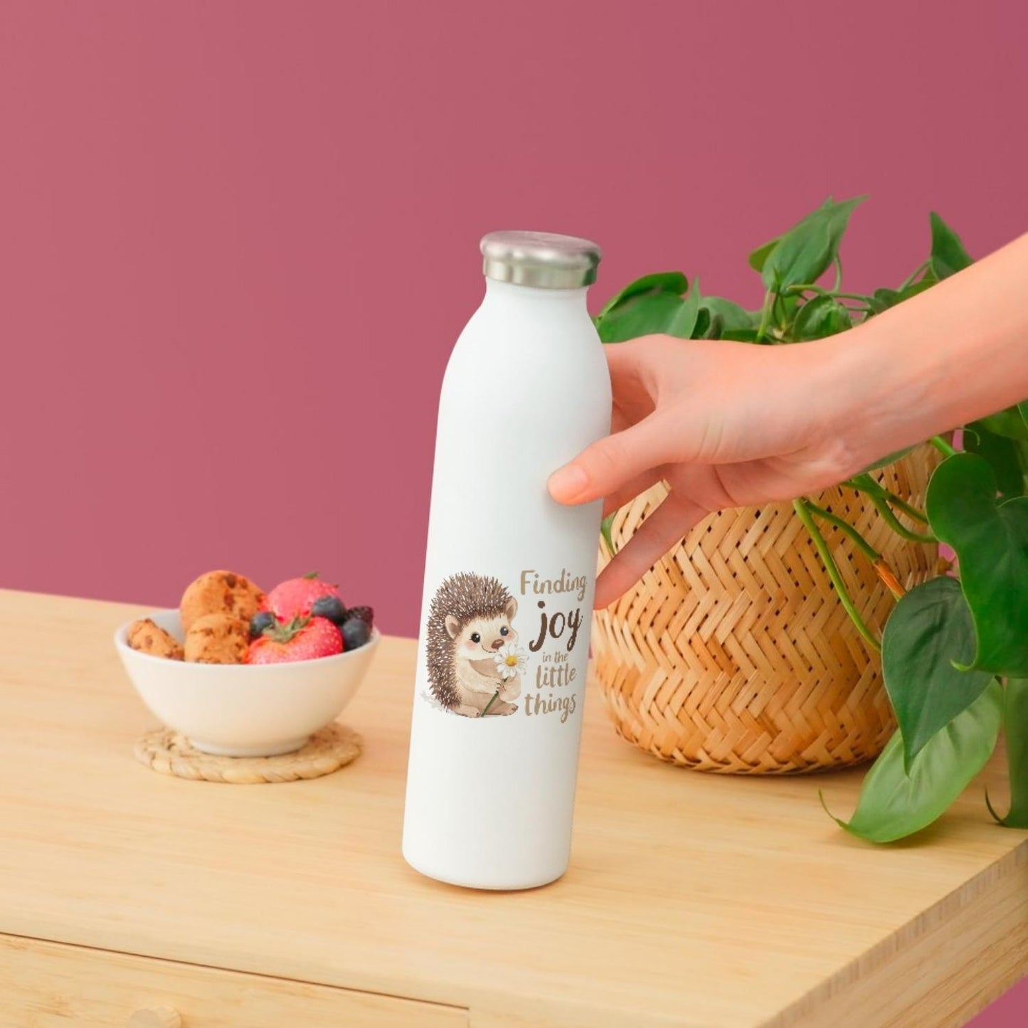 Finding Joy Hedgehog | Inspirational | White Gloss Vinyl | Die-Cut Sticker