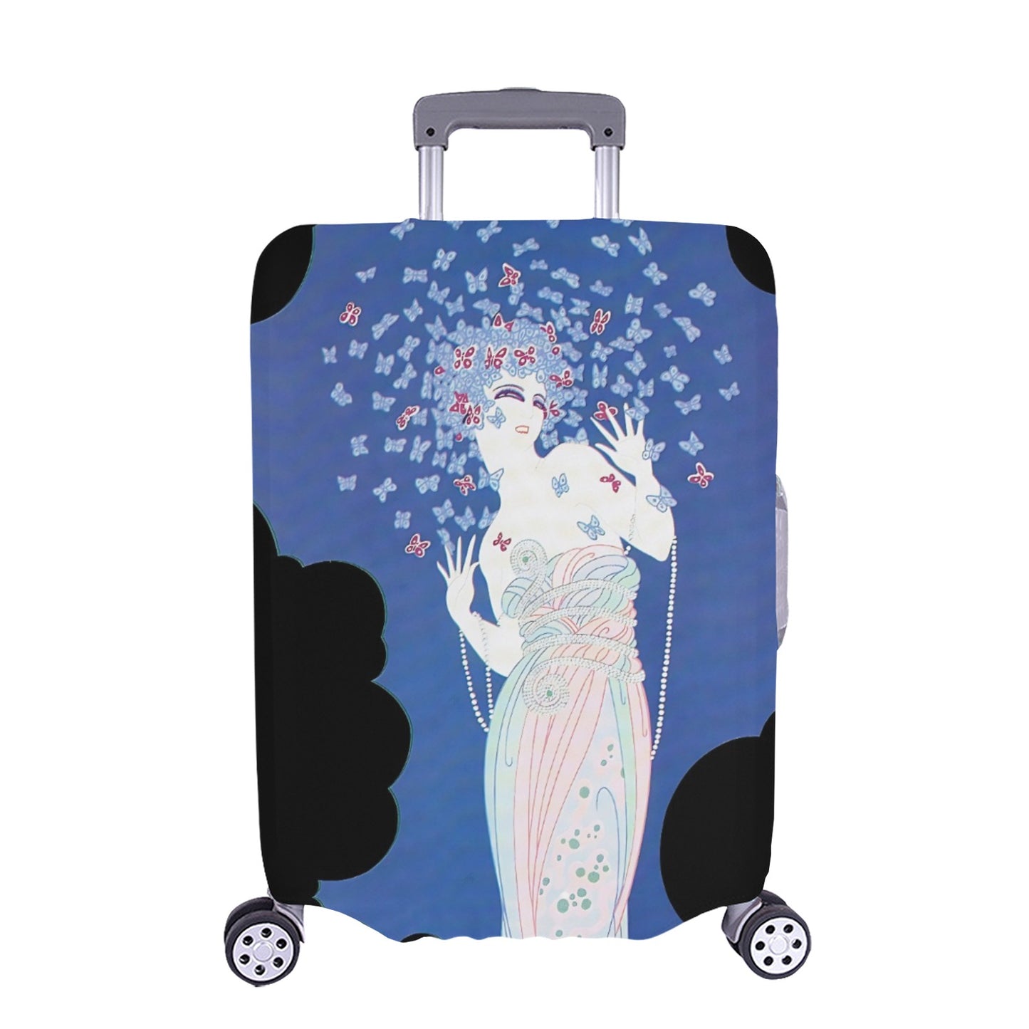 Vintage Glamour Lady Luggage Cover – “Ms Vogue” Art Deco Travel Protector Extra Large (28"-30"）