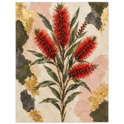 Bottlebrush Australian Native Flower Fine Art Poster 27x35 cm 11x14″