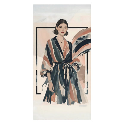 Modern Muse – Premium Beach Towel | Fashion Illustration Art | 160×80 cm