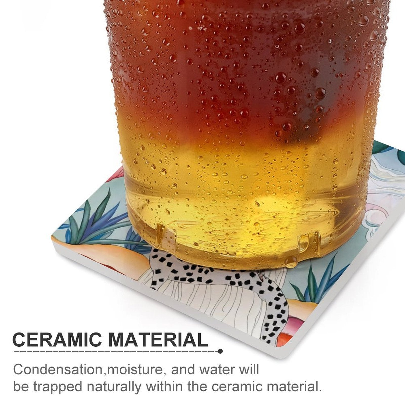 Gentle Companionship Vintage Inspired Lady & Dog Portrait Ceramic Coasters (Set of 4 or 6)