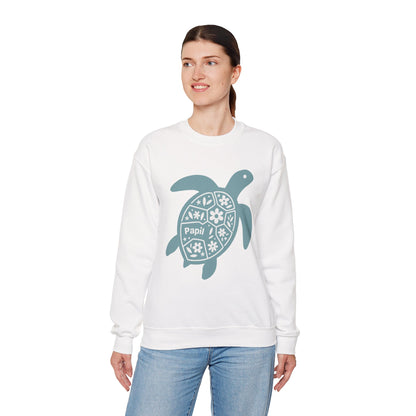 Turtle Graphic Sweatshirt — Floral Sea Turtle Crewneck