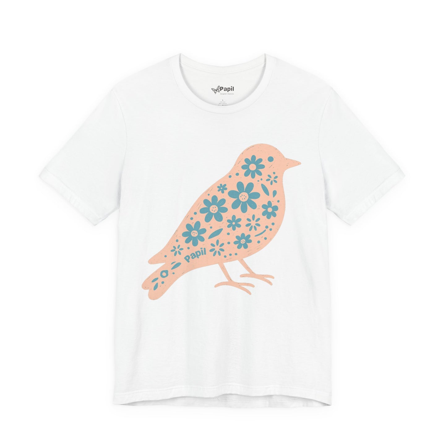 Floral Spring Bird Graphic T-Shirt White