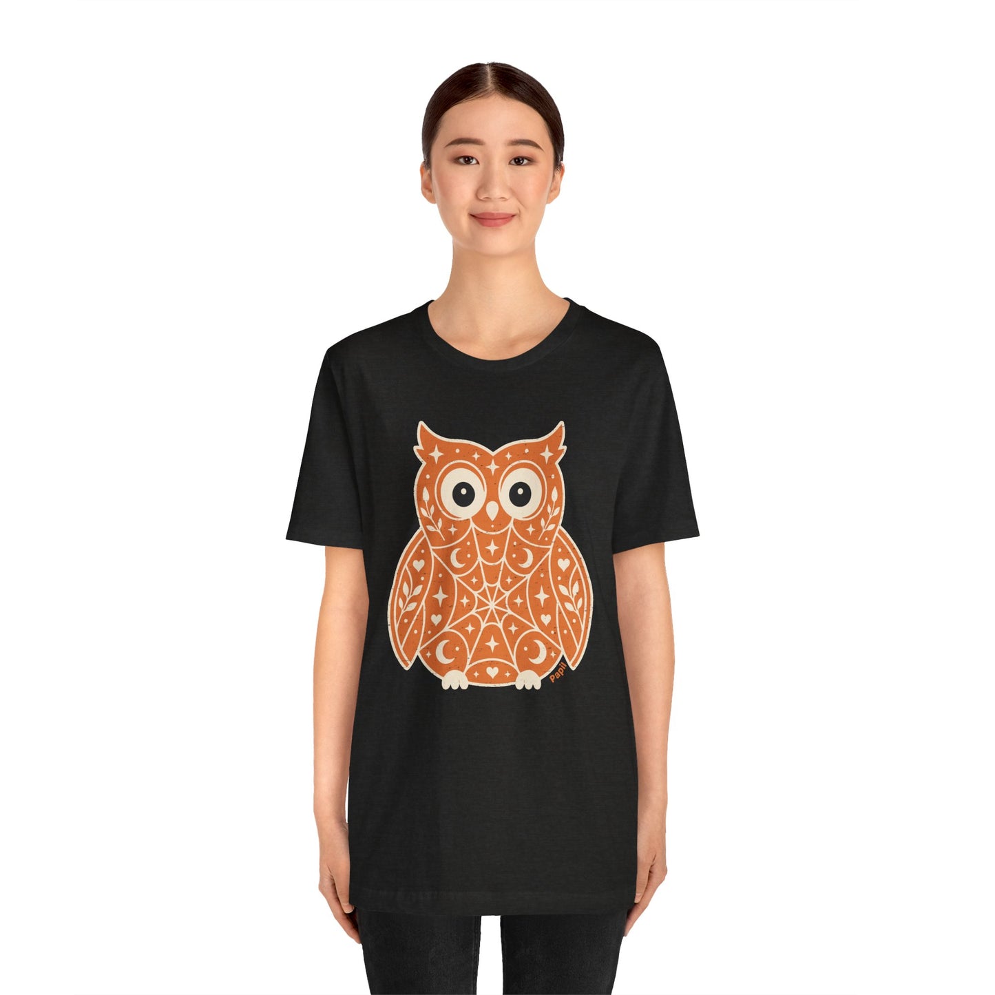 Enchanted Owl Halloween Graphic Tee | Vintage Woodland Owl T-Shirt - Orange